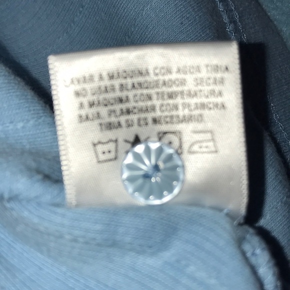 BASIC EDITIONS embroidered details short sleeve cotton light blue size XL - Picture 6 of 9